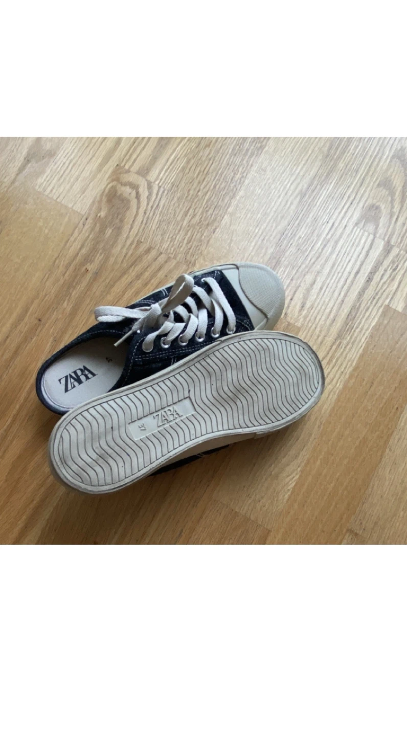 ZARA Women's Black Canvas Slip-on Sneakers Size 37 - photo 3