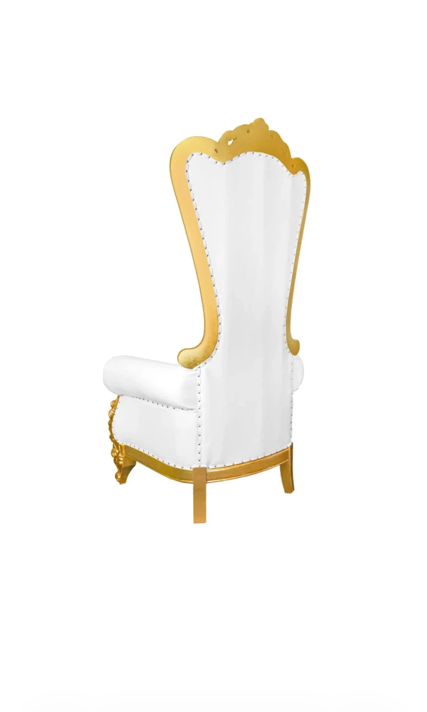 White and Gold Throne Chair - photo 2
