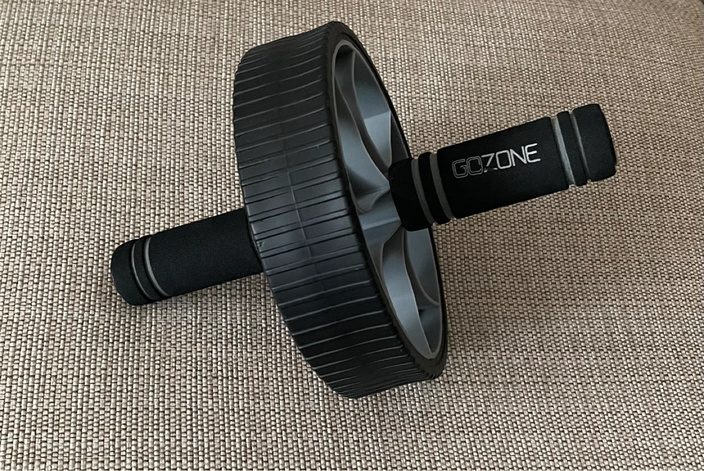 🌱 GoZone Power Ab Roller, Single Wheel - Black & Grey