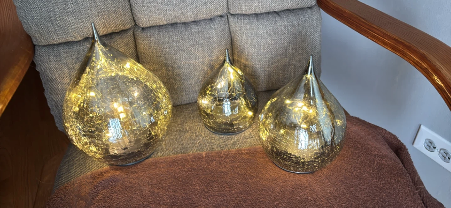 Set of 3 Decorative Glass Water Drop Lights - photo 2