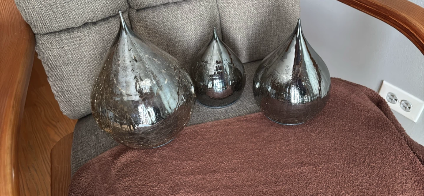 Set of 3 Decorative Glass Water Drop Lights