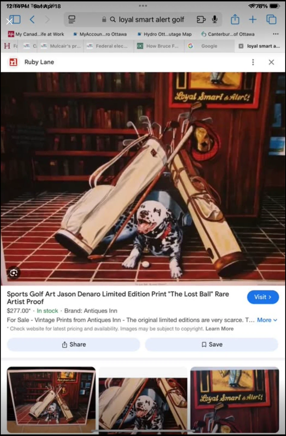 Jason Denaro 'The Lost Ball' Golf Print 36.5” x 31.5”. - photo 3
