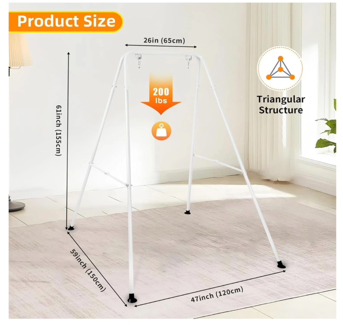 New White Metal Swing Stand Frame - photo 2