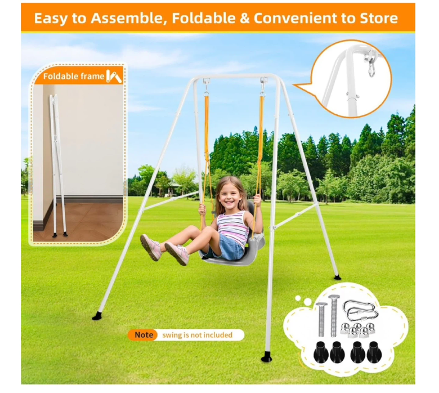 New White Metal Swing Stand Frame - photo 5