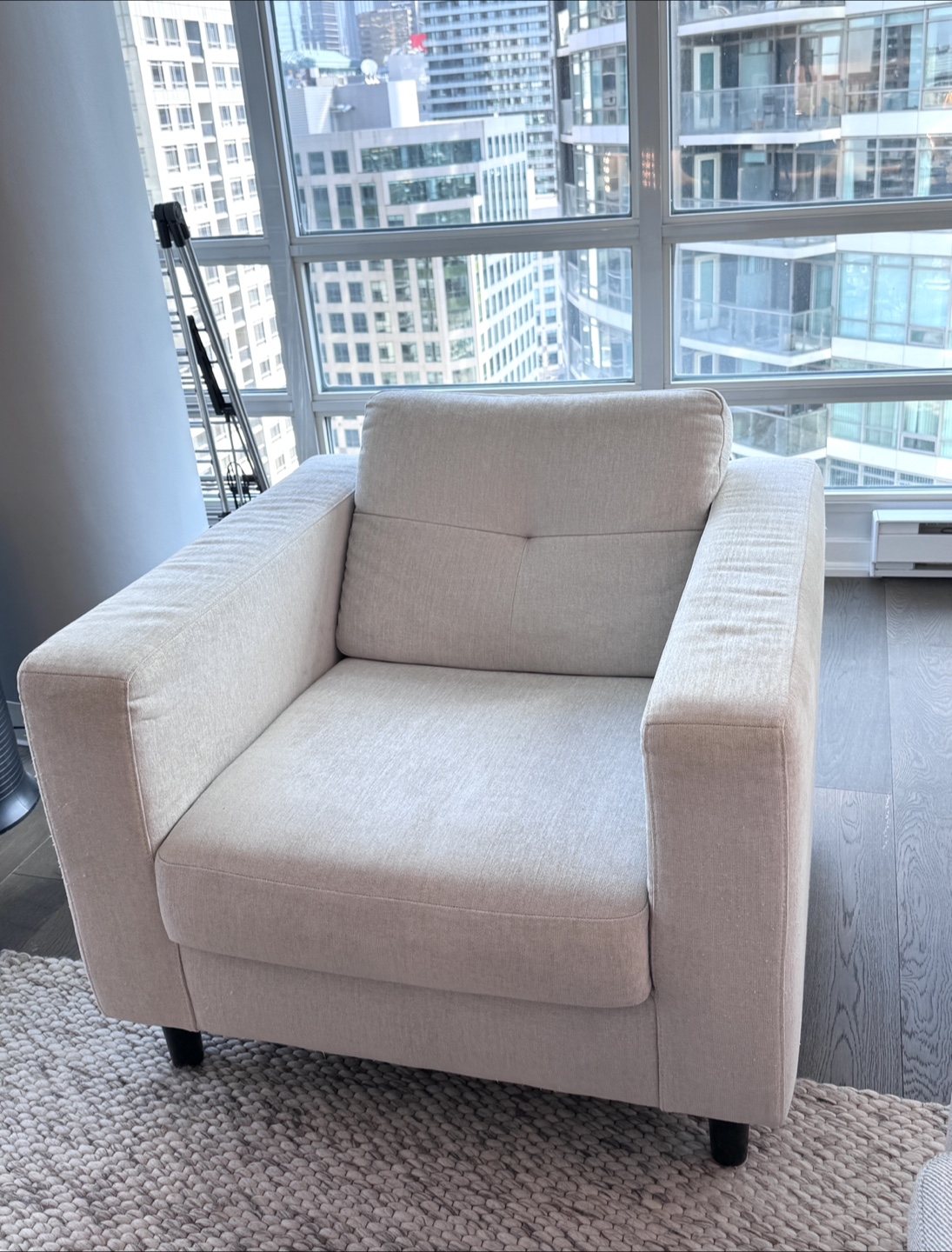 Cream Fabric Armchair (EQ3)