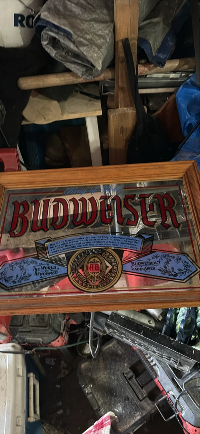 Vintage Budweiser Lager Beer Mirror