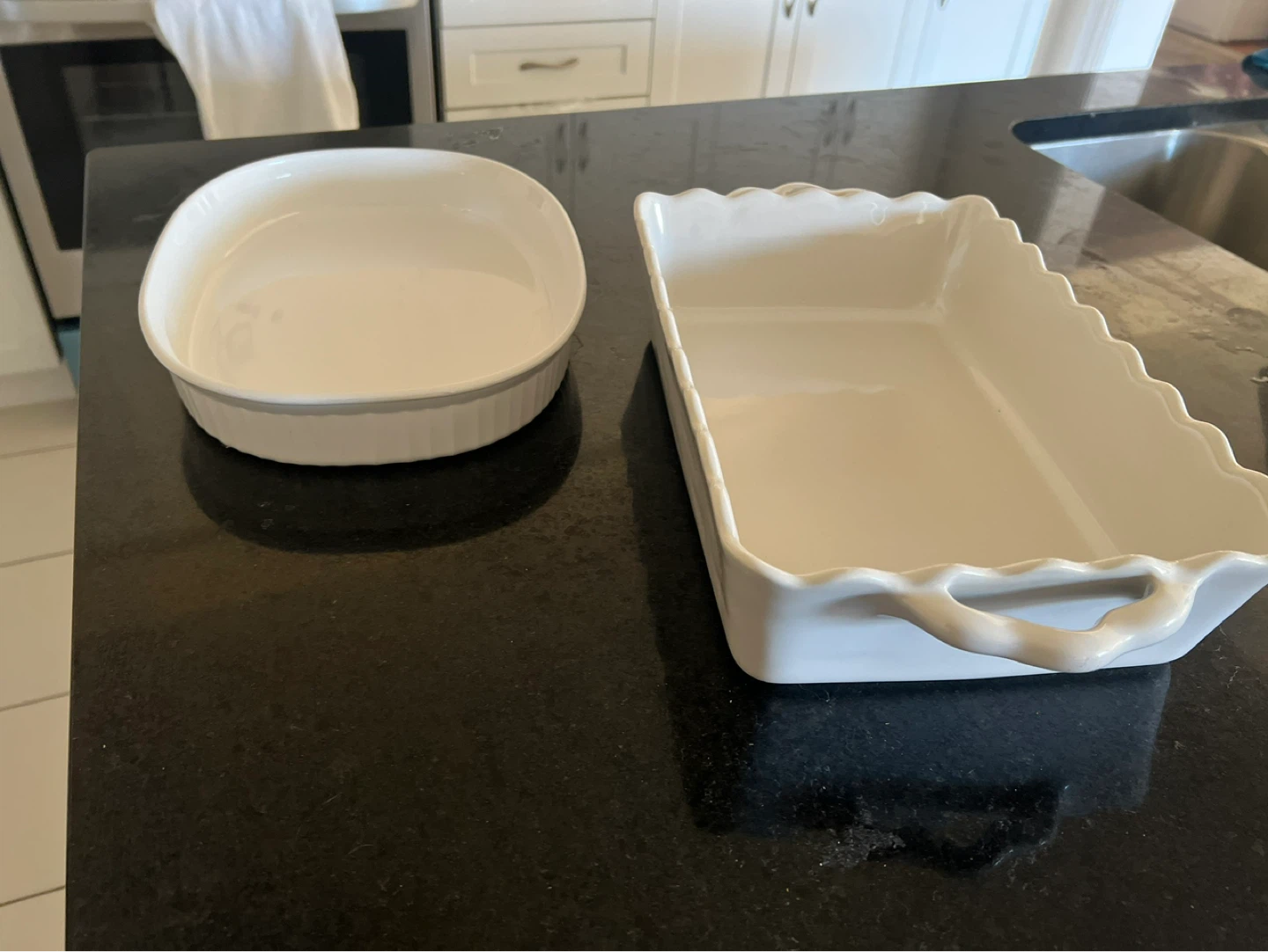 White Ceramic Baking Dishes Set