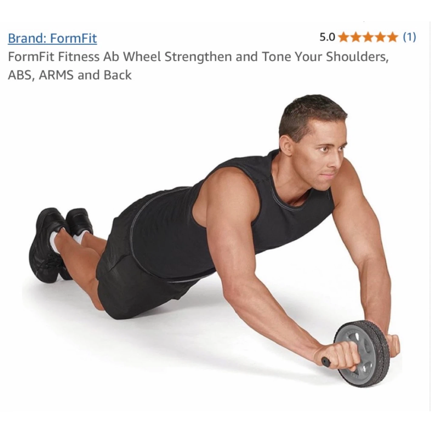 🌱 FormFit Fitness Ab Roller, Dual Wheel - Black & Grey - photo 4