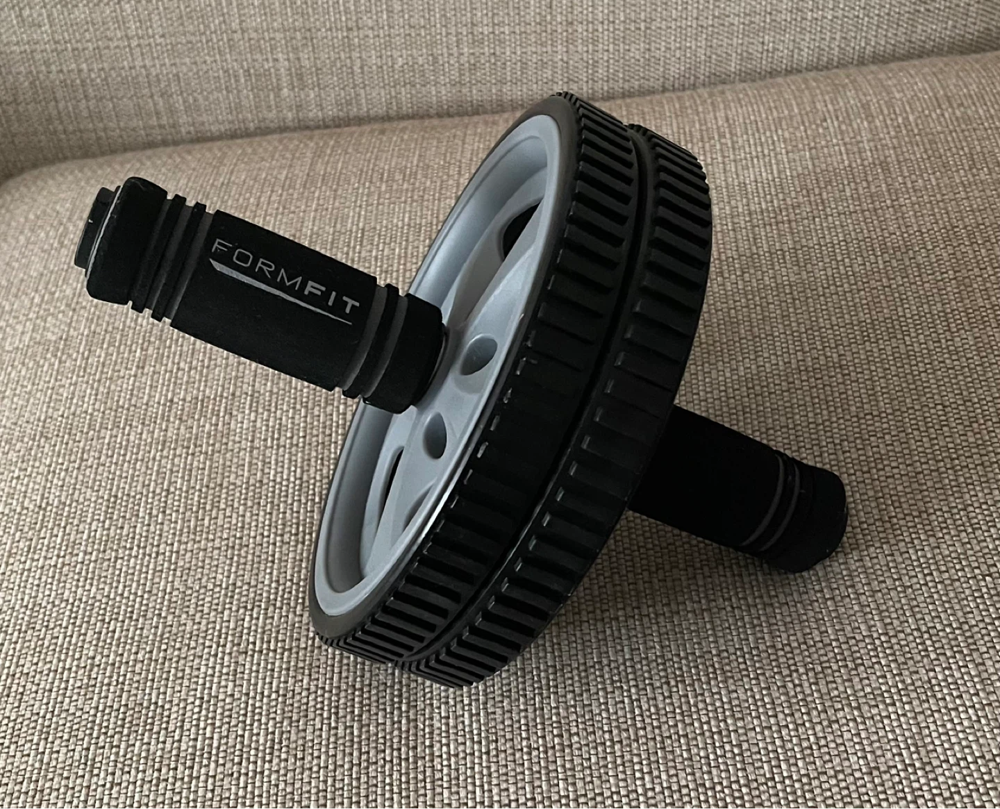 🌱 FormFit Fitness Ab Roller, Dual Wheel - Black & Grey - photo 3