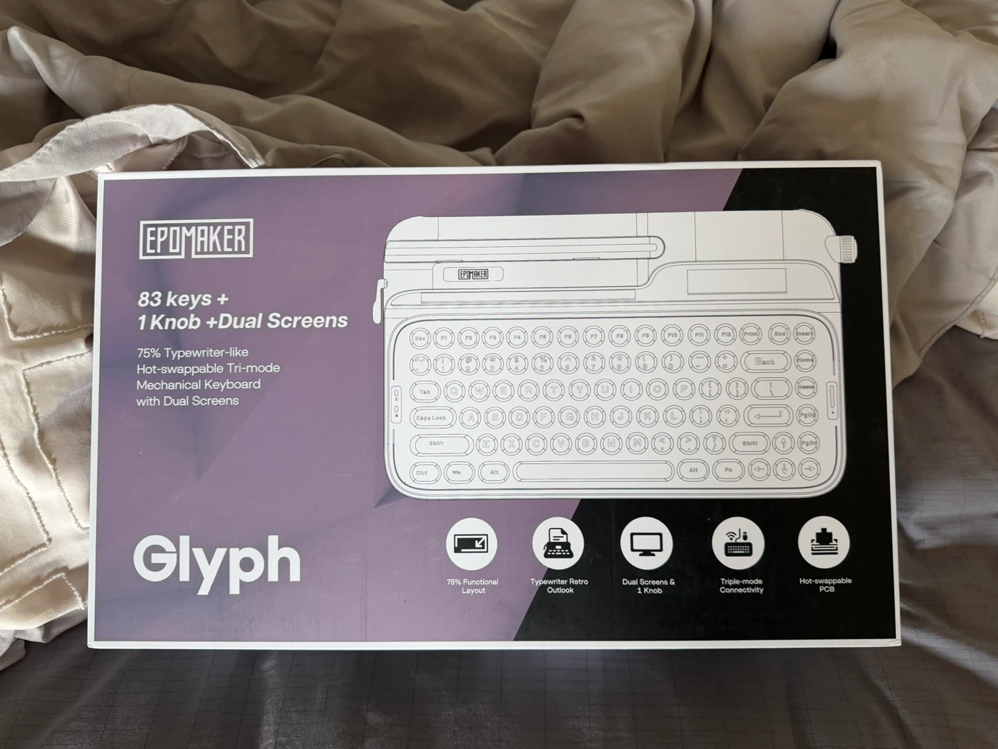 EPOMAKER Glyph Retro Mechanical Keyboard - White