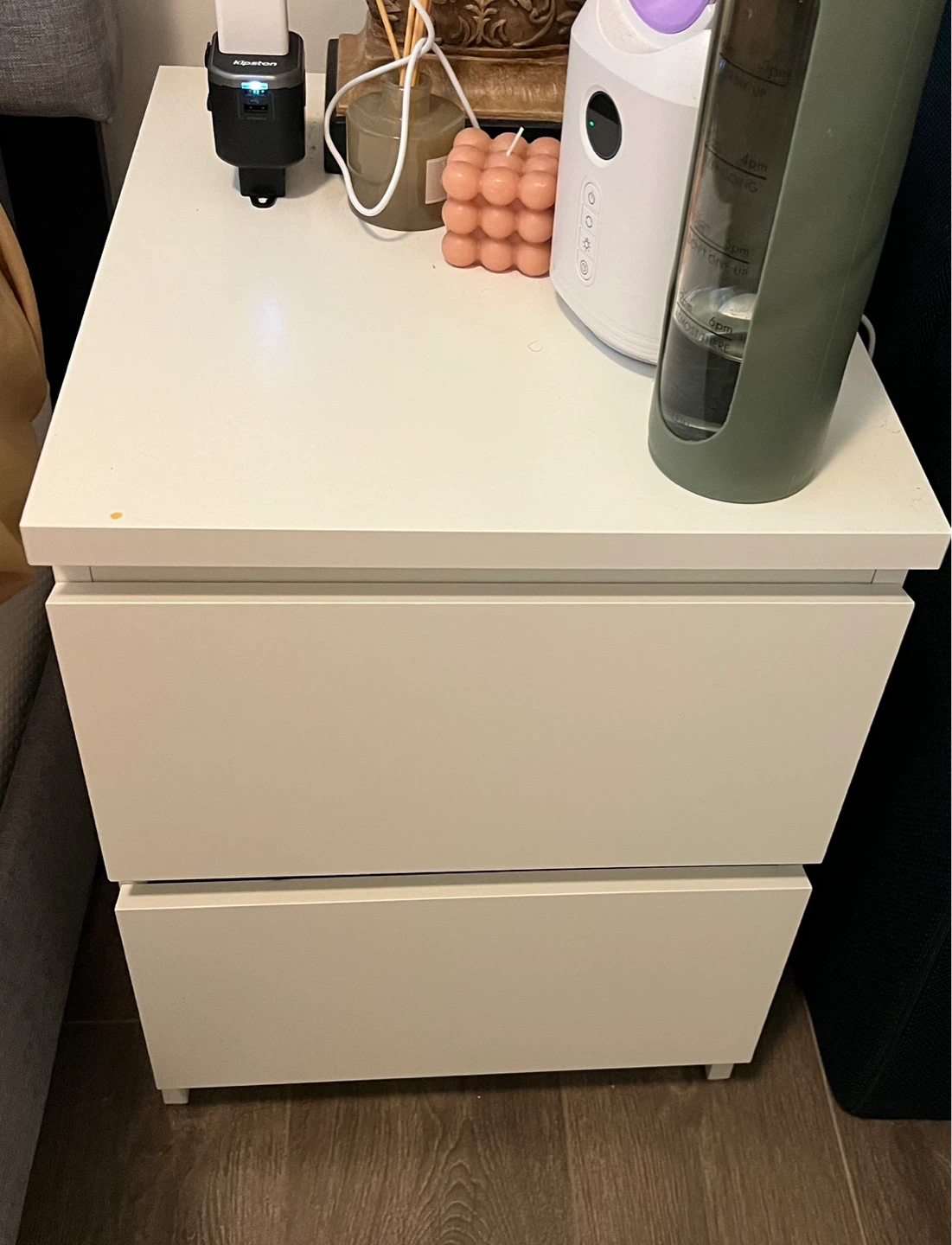 Move out sale: Ikea ( MALM series) White 2-Drawer Nightstand - photo 2