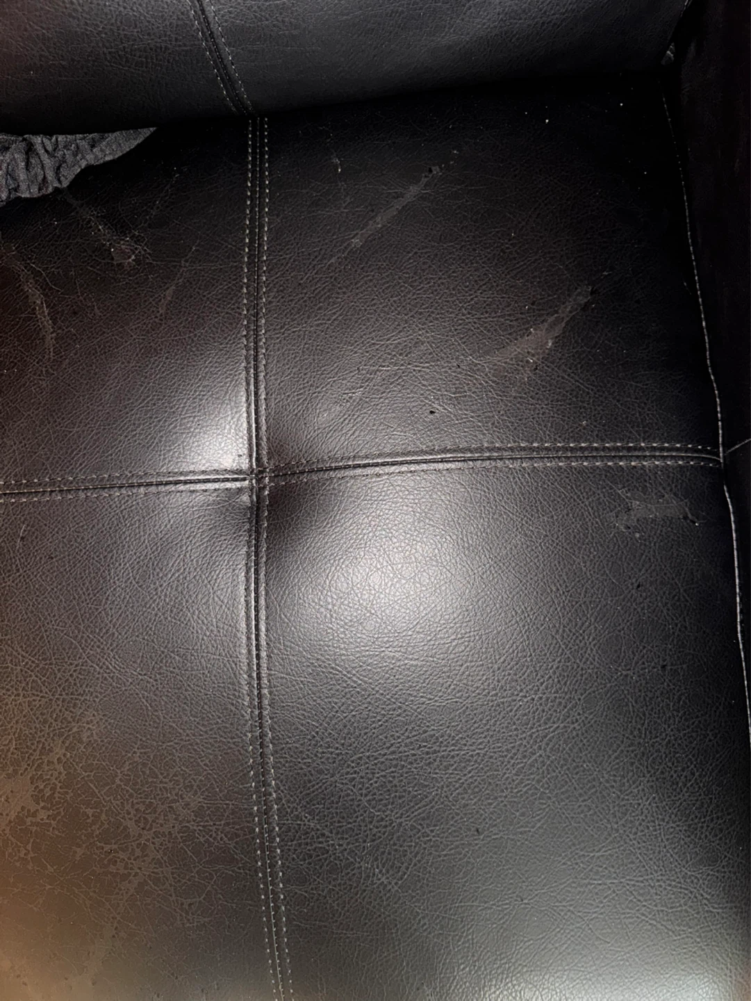 Black Faux Leather Loveseat Sofa