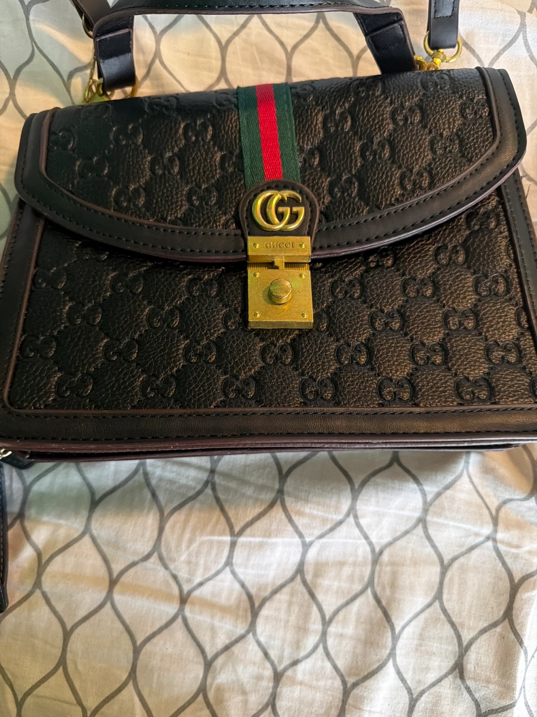 Gucci Black Embossed Leather Handbag - photo 5