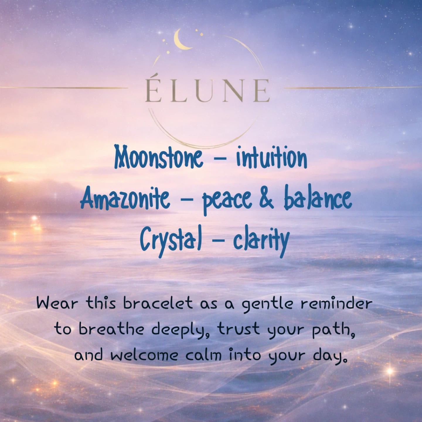 ÉLUNE Calm & Clarity Moonstone Amazonite Crystal Bracelet - photo 2