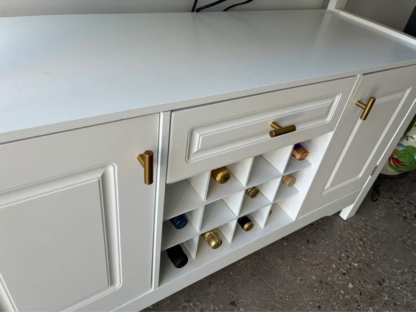 White Sideboard with Wine Rack - photo 4