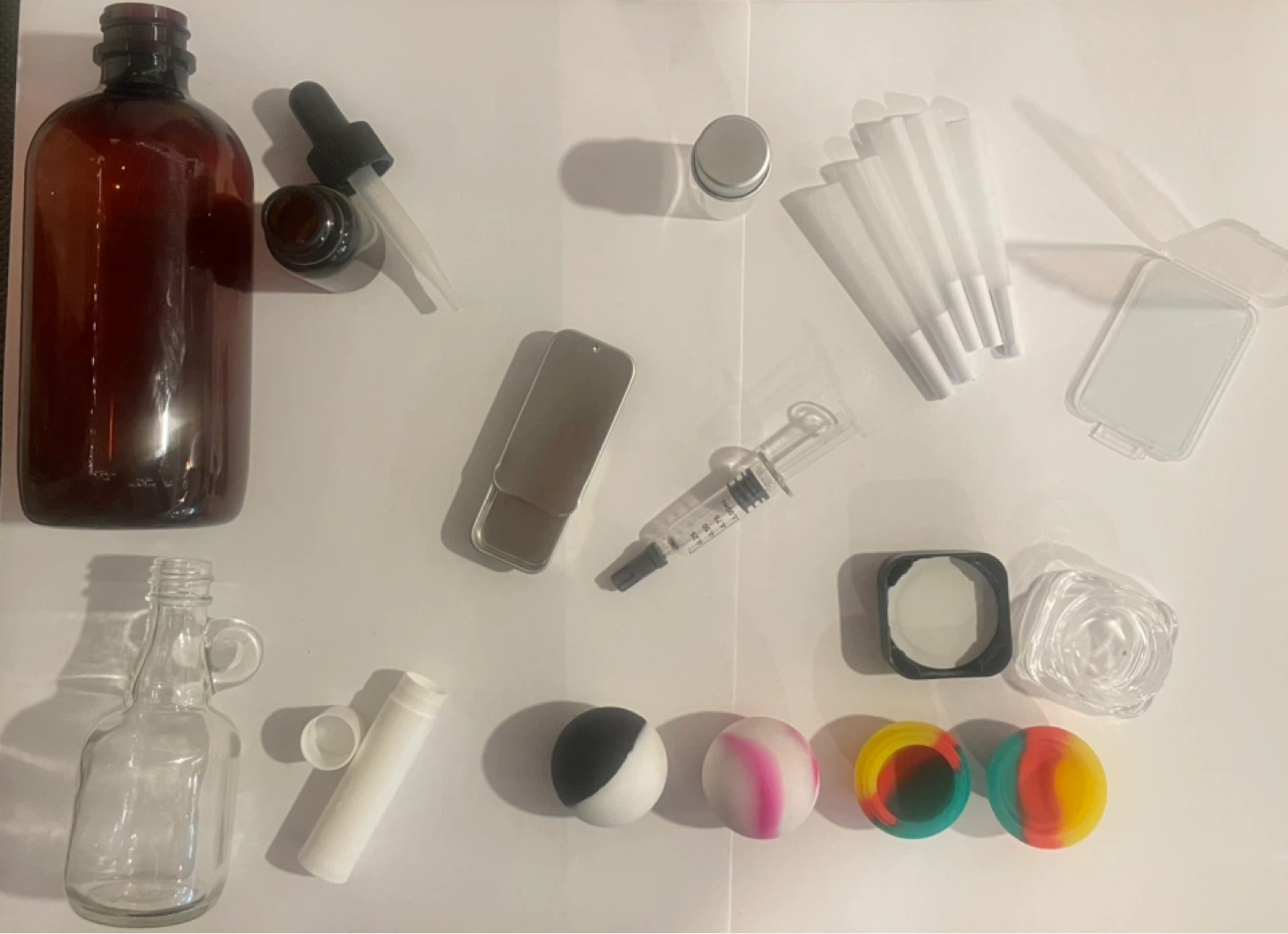 FREE! Assorted Glass Bottles, Syringe, and Silicone Containers