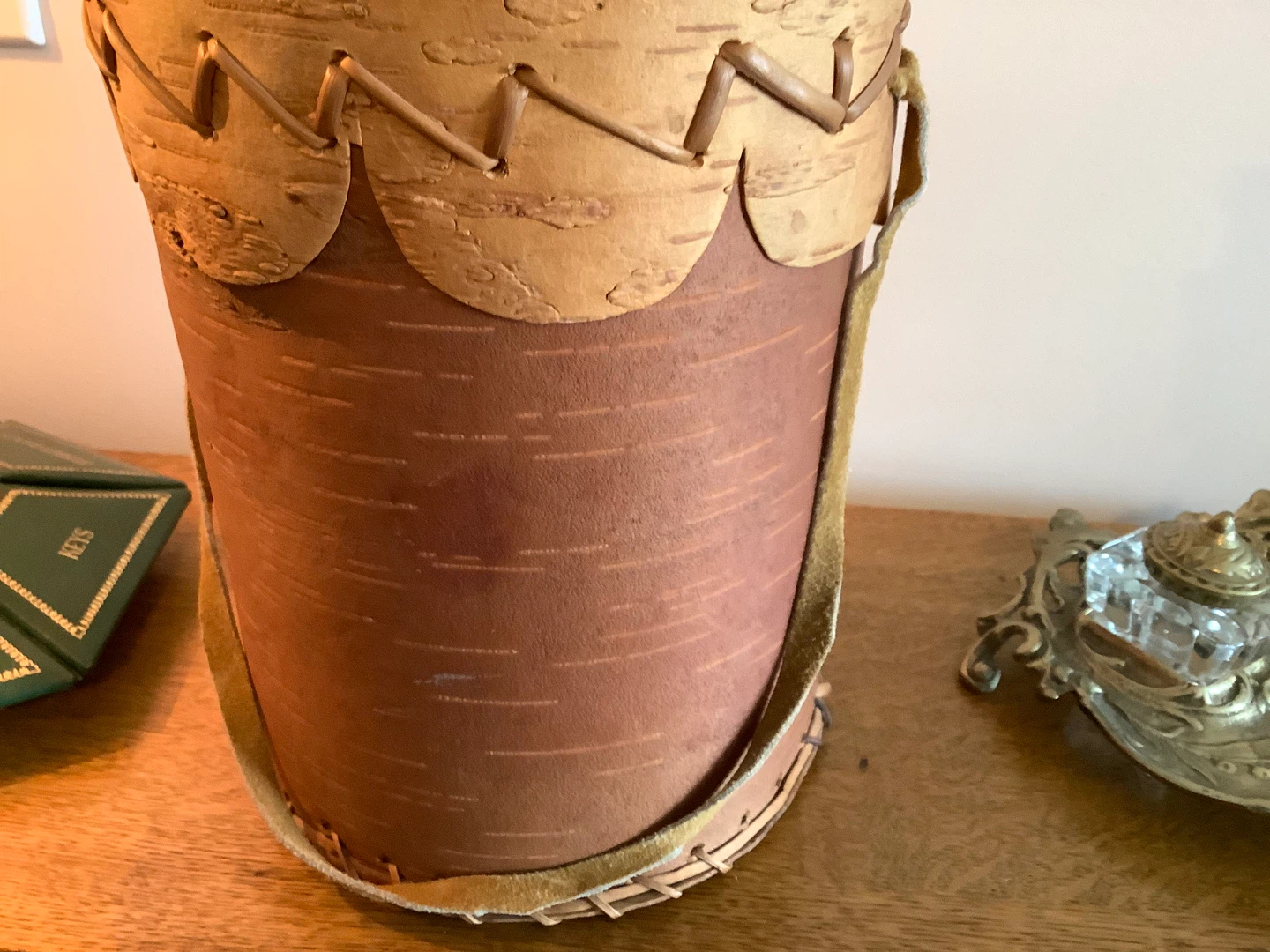 Vtg Cylindrical Birch Bark Basket - Maggie Black First Nations 🐞 - photo 3
