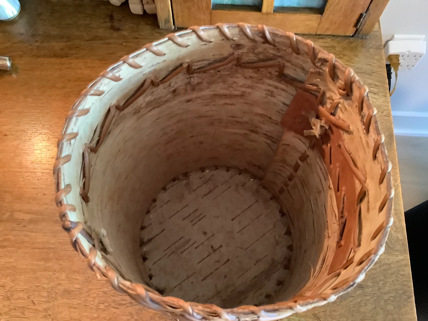 Vtg Cylindrical Birch Bark Basket - Maggie Black First Nations 🐞 - photo 4