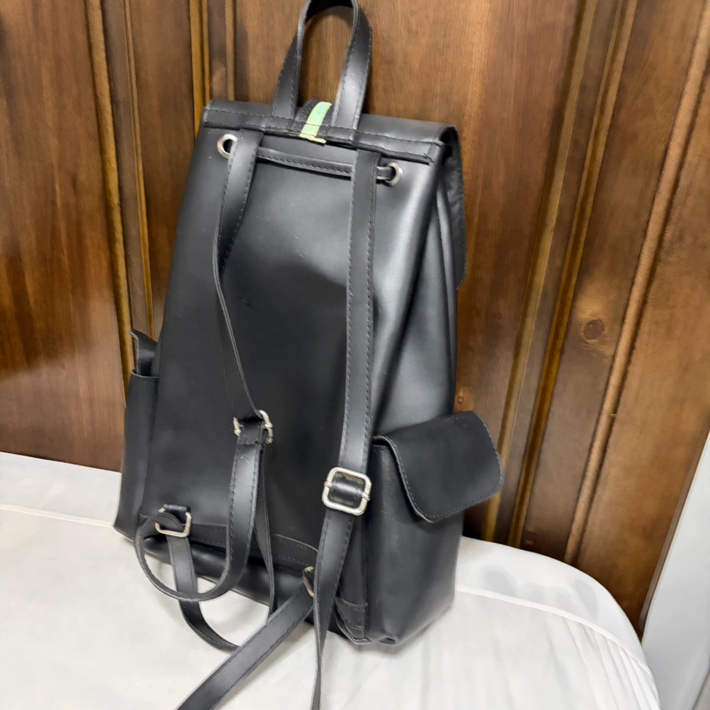 KAVAEB Black Faux Leather Backpack - photo 2