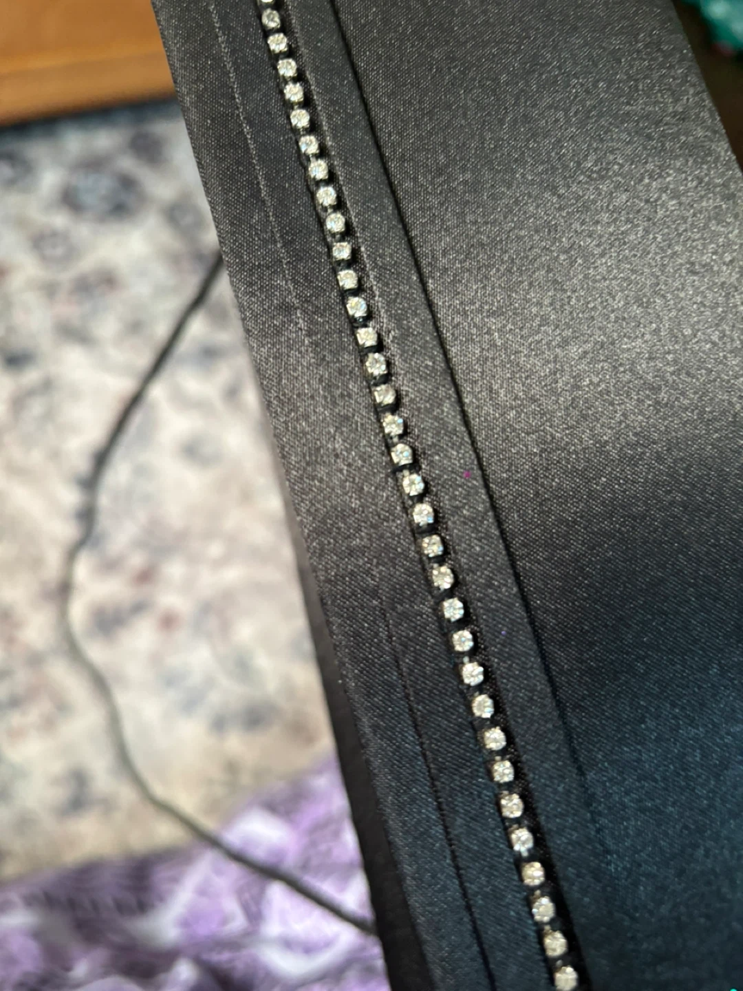 Black clutch with rhinestone trim - photo 2