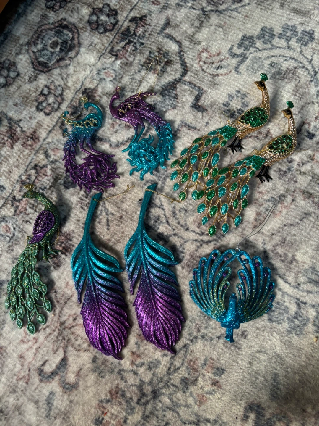 Assorted Glittery Peacock Ornaments - photo 2