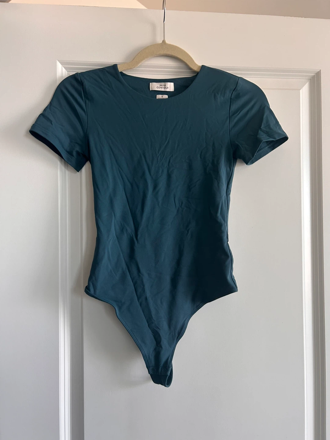 BABATON contour teal crew tee bodysuit size small