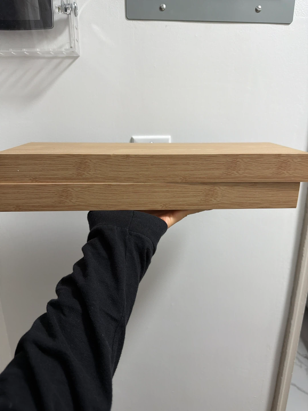 Wooden Floating Shelf with Metal Brackets - photo 2