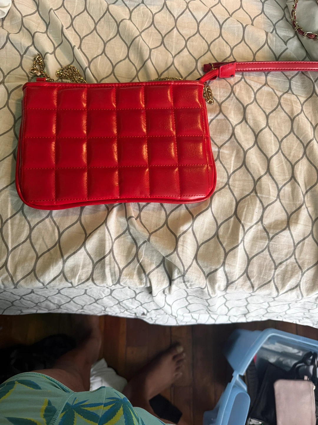 Quilted Red Clutch Purse