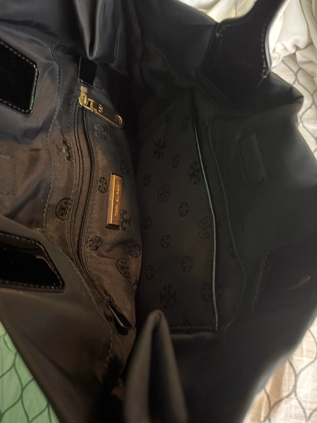 Tory Burch Black Nylon & Patent Leather Tote Bag - photo 3