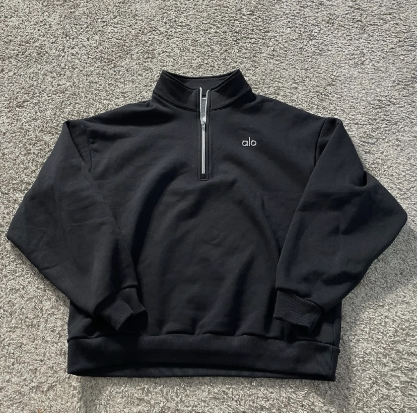 Alo Yoga Black 1/4 Zip Pullover Sweatshirt - photo 2