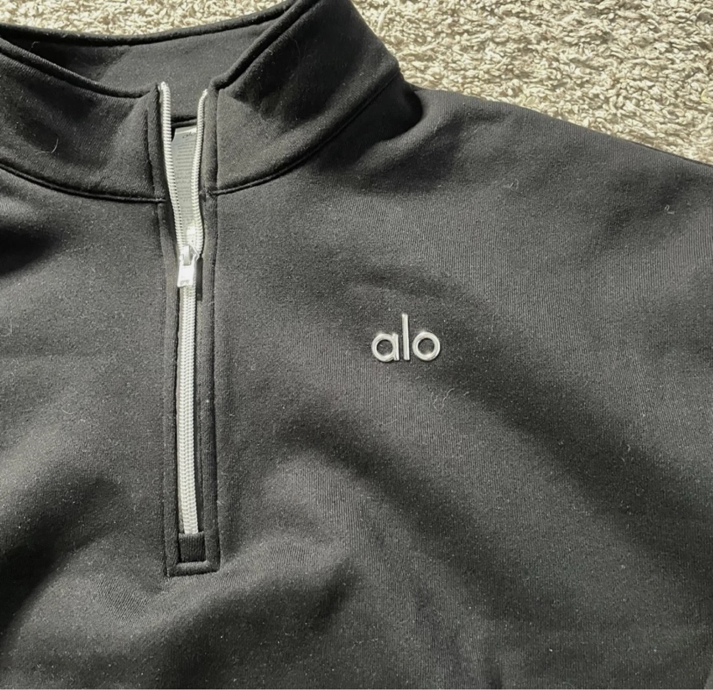 Alo Yoga Black 1/4 Zip Pullover Sweatshirt - photo 5