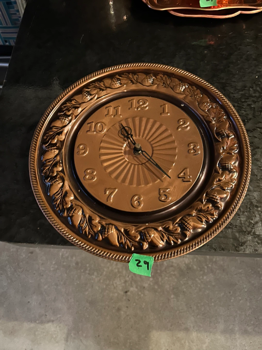 Copper Embossed Wall Clock
