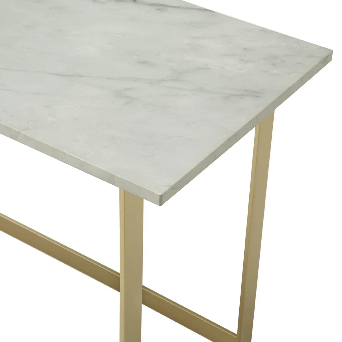 Modern Marble Top Desk with Gold Legs - photo 2