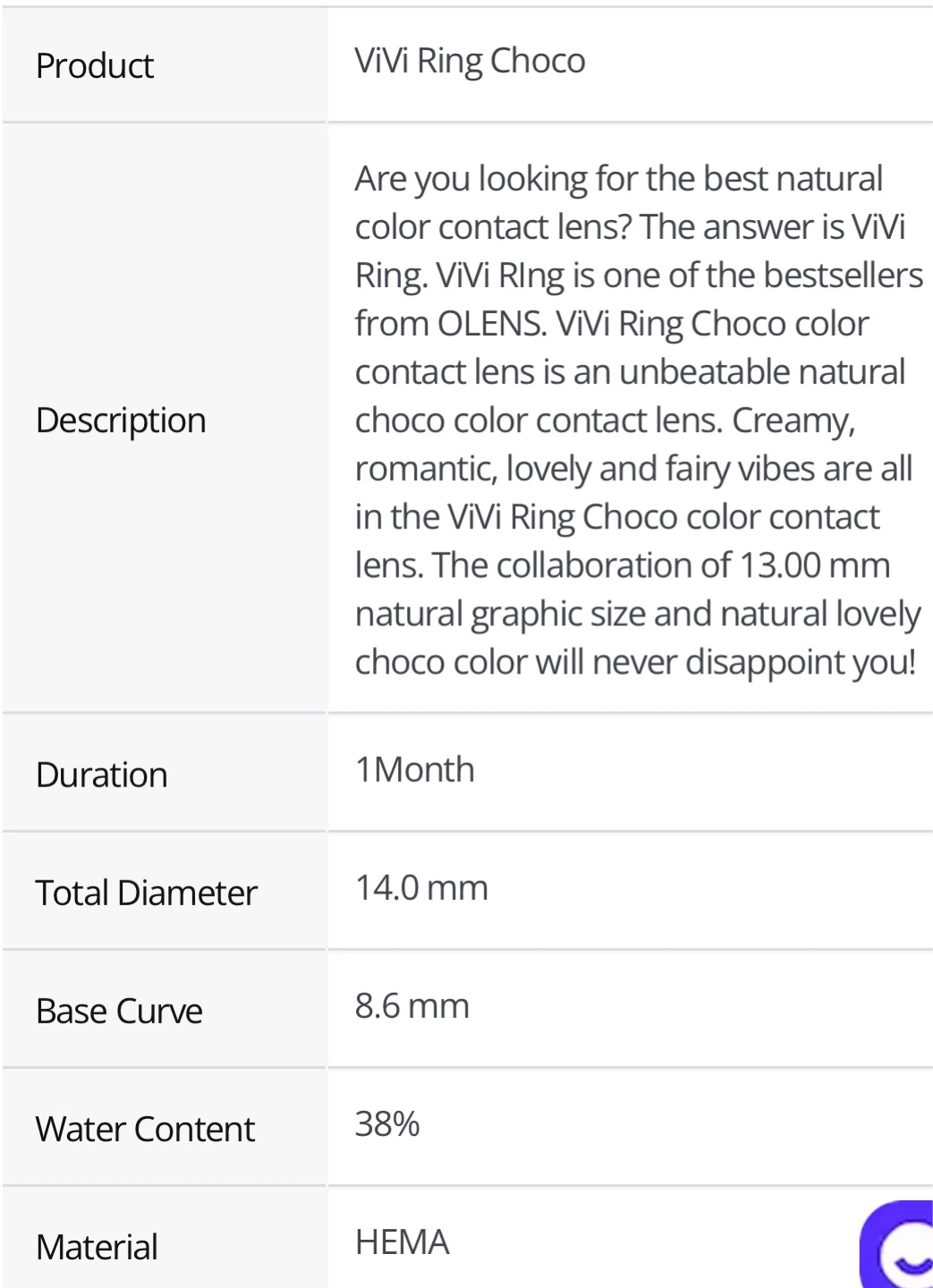 BRAND NEW MONTHLY - OLENS ViVi Ring Choco Contact Lenses - photo 5