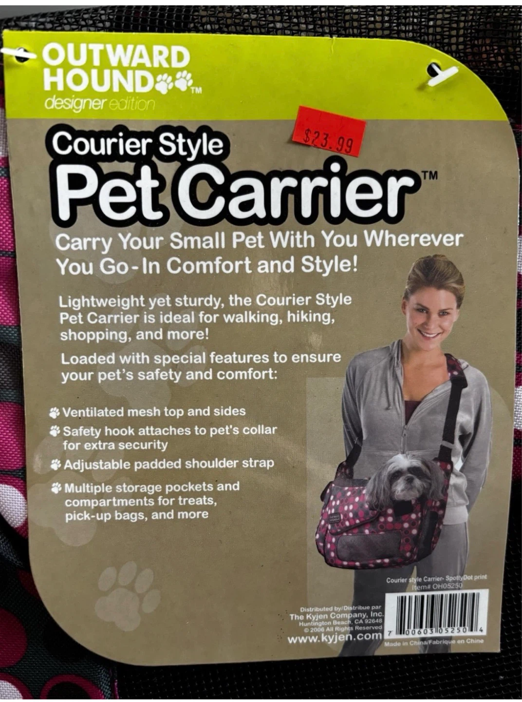 Outward Hound Courier Style Pet Carrier - Pink Dot - photo 2