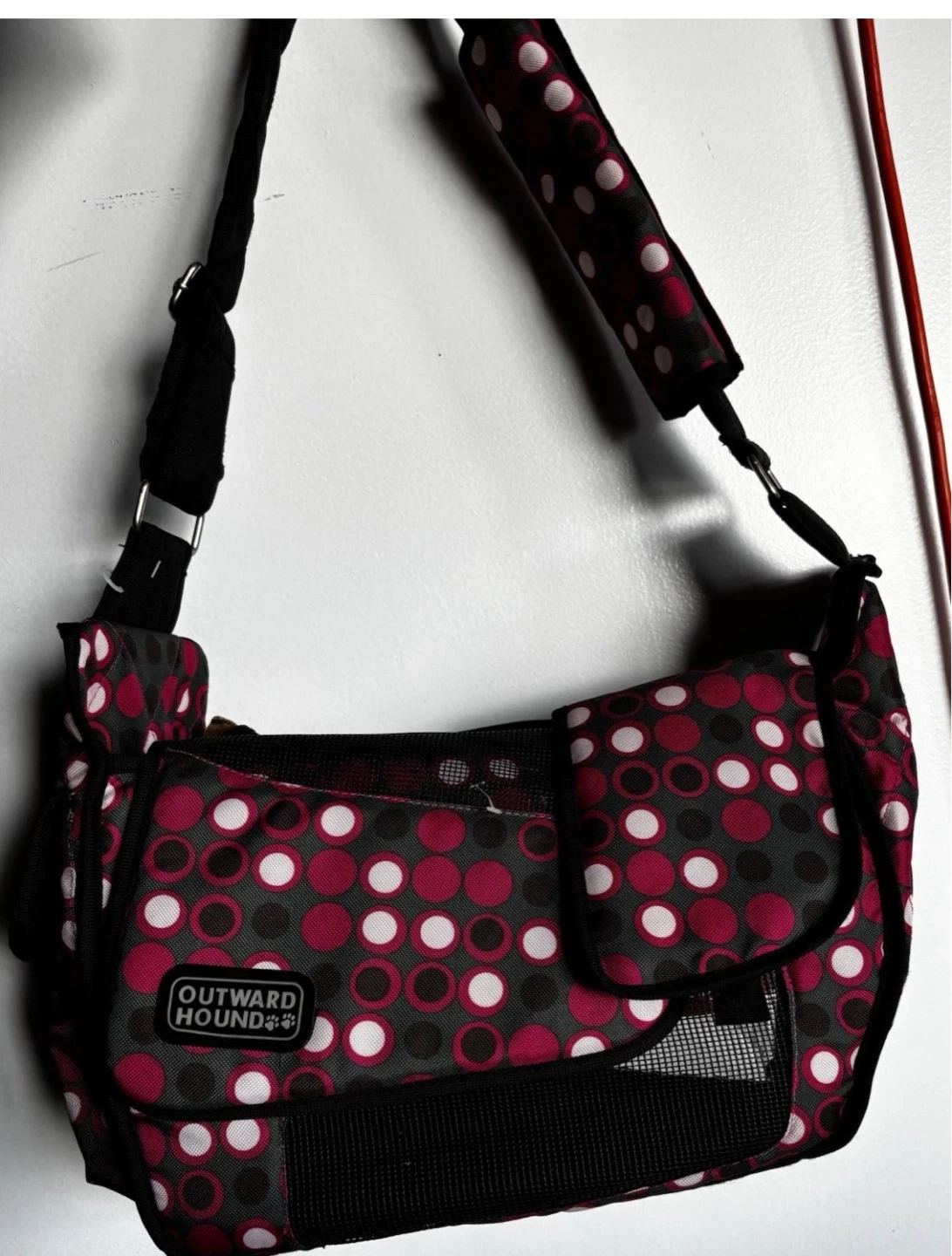 Outward Hound Courier Style Pet Carrier - Pink Dot