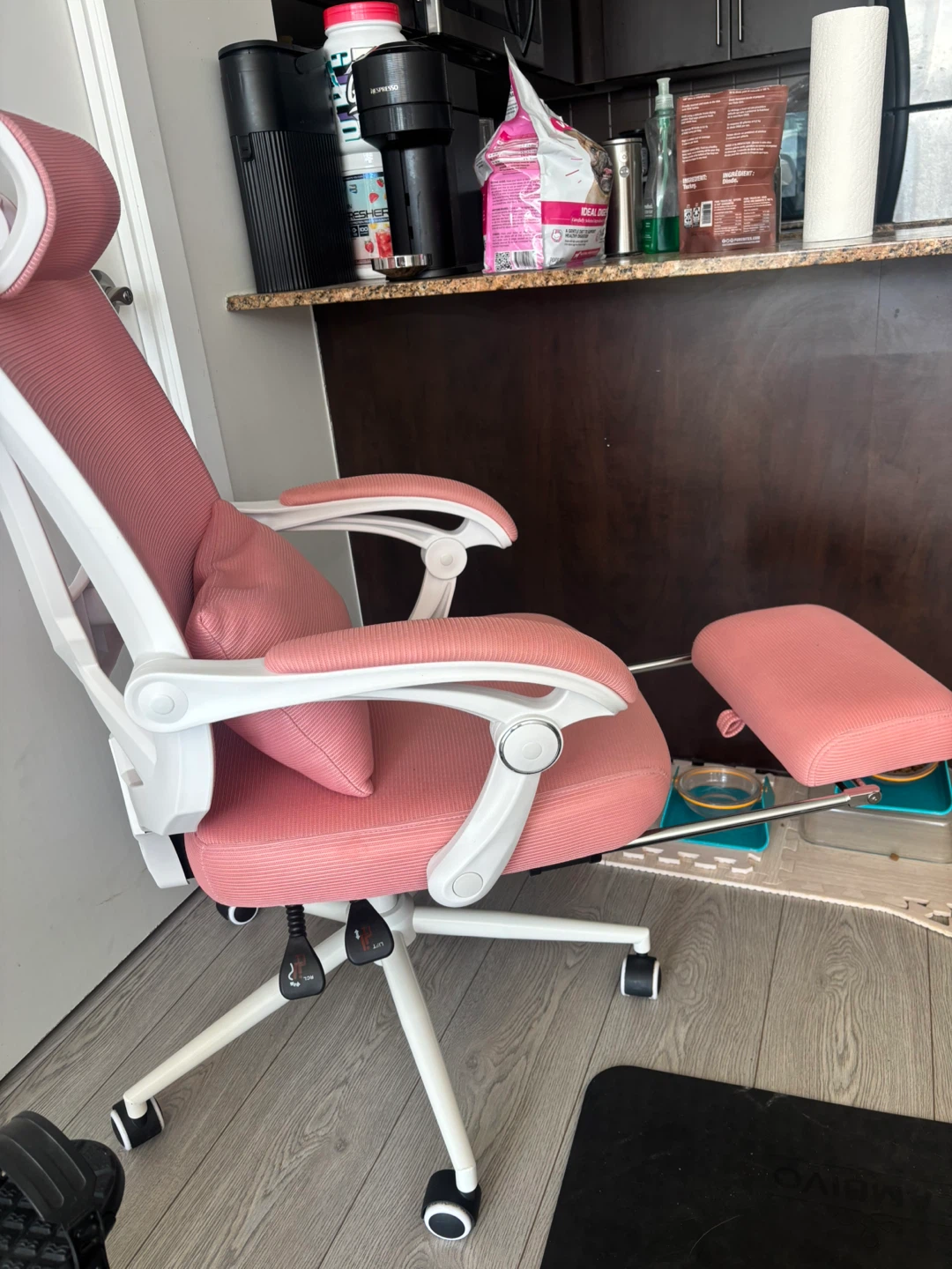 Ergonomic Office Chair with Footrest - Pink - photo 2