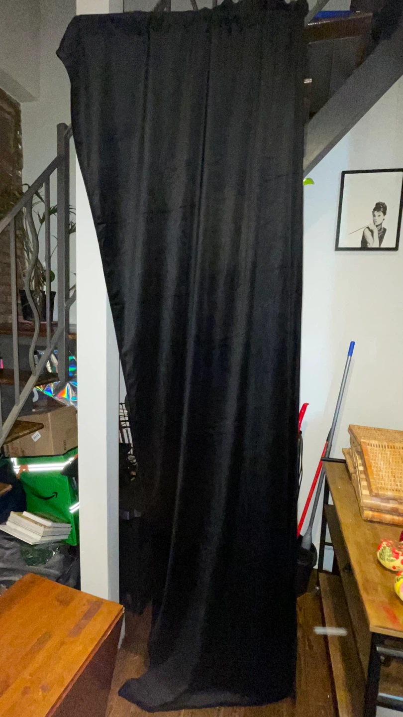 Two Black Velvet Curtains