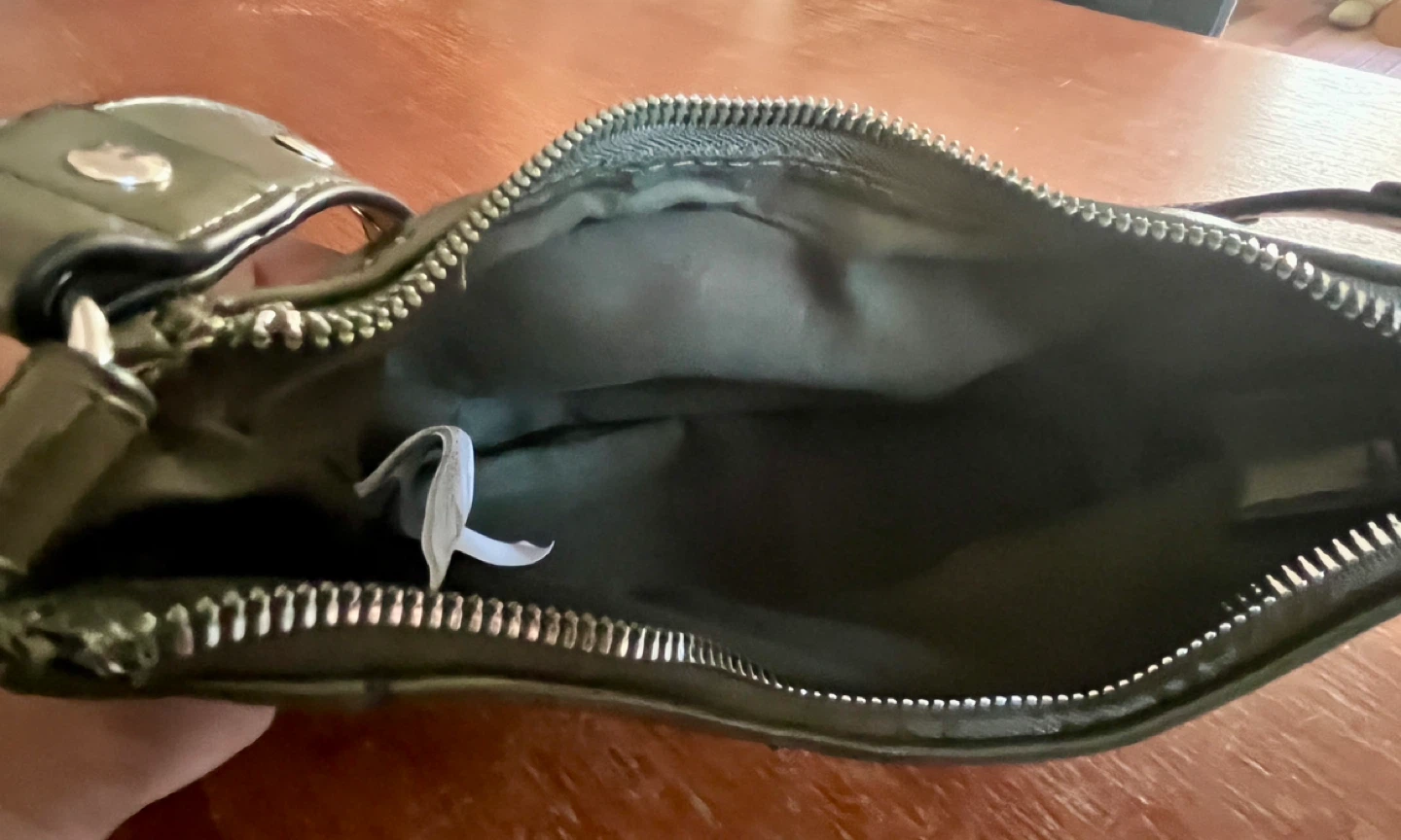 Olive Green Polyurethane Shoulder Bag - photo 3