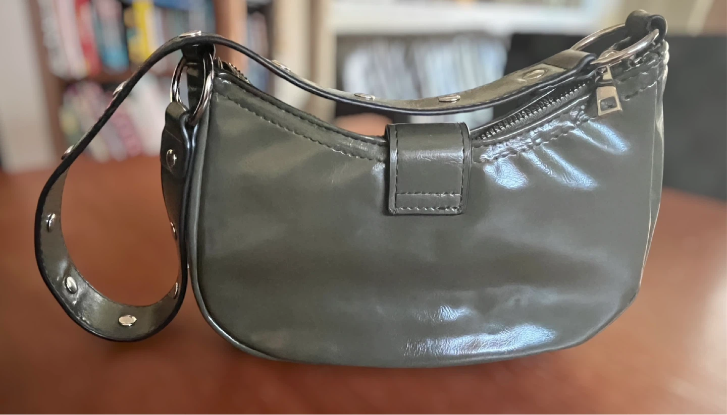 Olive Green Polyurethane Shoulder Bag - photo 2