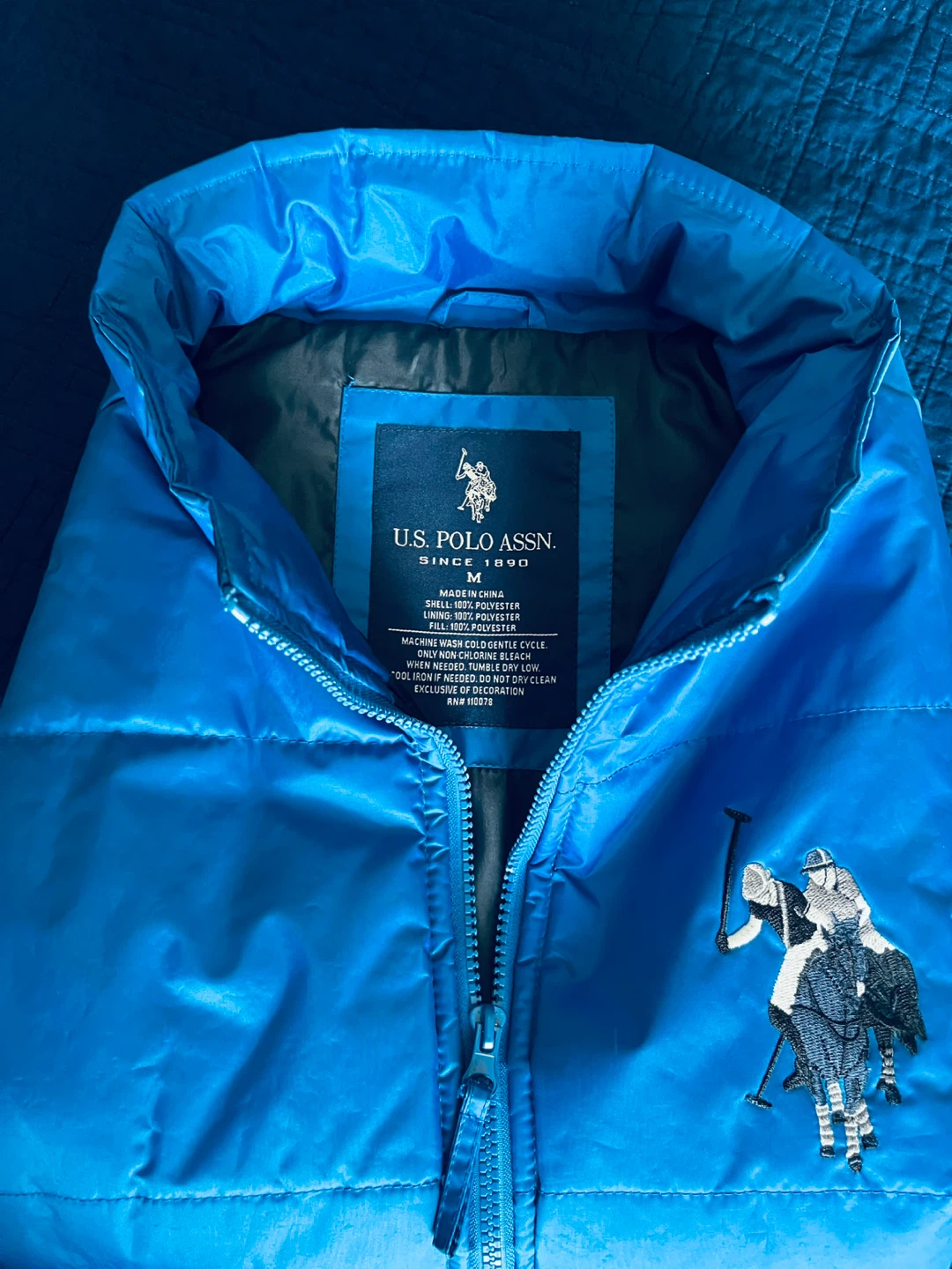 U.S. Polo Assn. Blue Puffer Vest Size M - photo 2