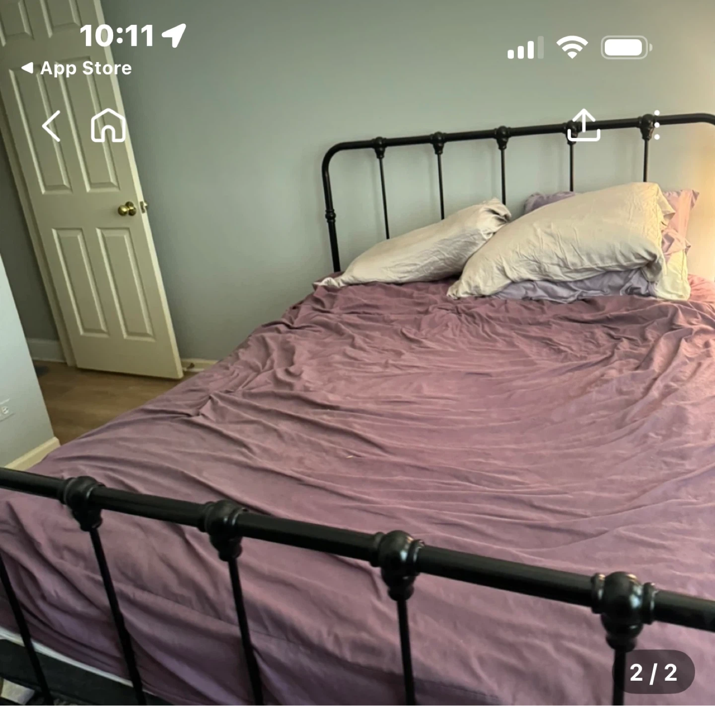 Black Metal Bed Frame Queen - photo 2