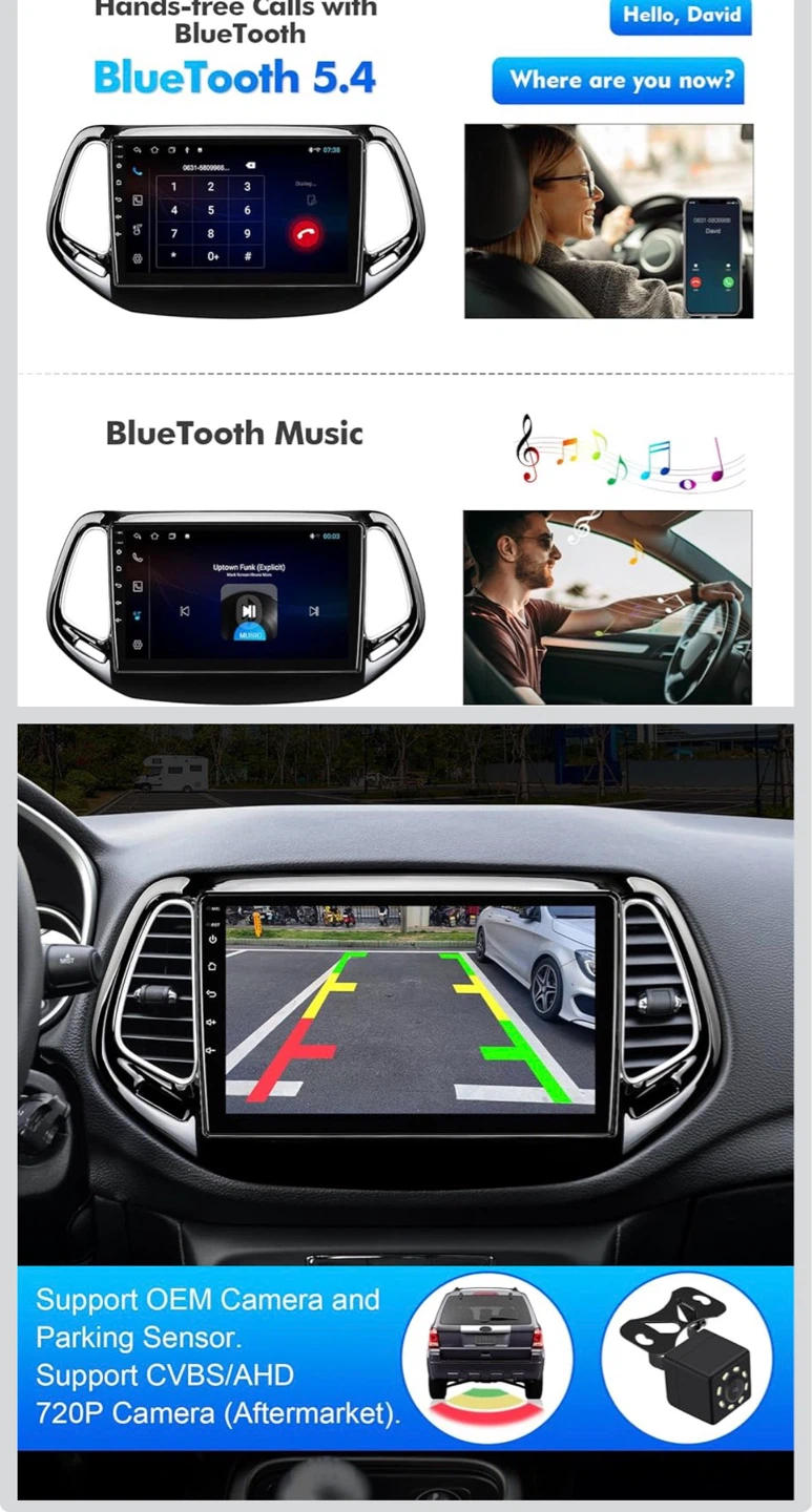 Carplay radio for Jeep Compass  2017-2019 - photo 4