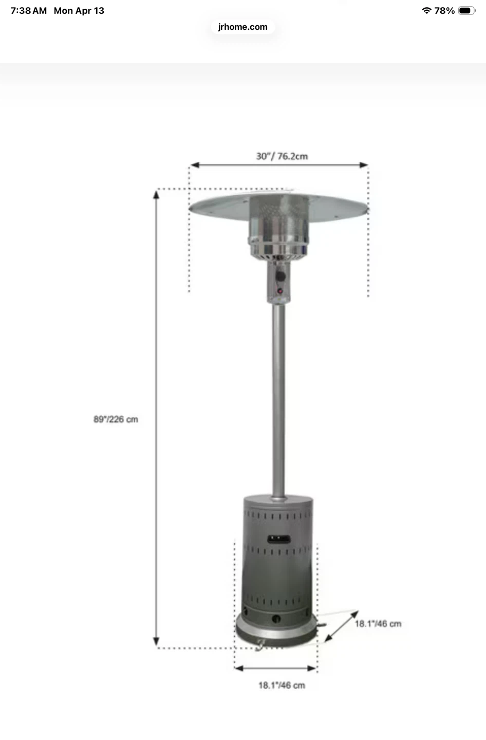 PAramount Grey Propane Patio Heater - photo 3