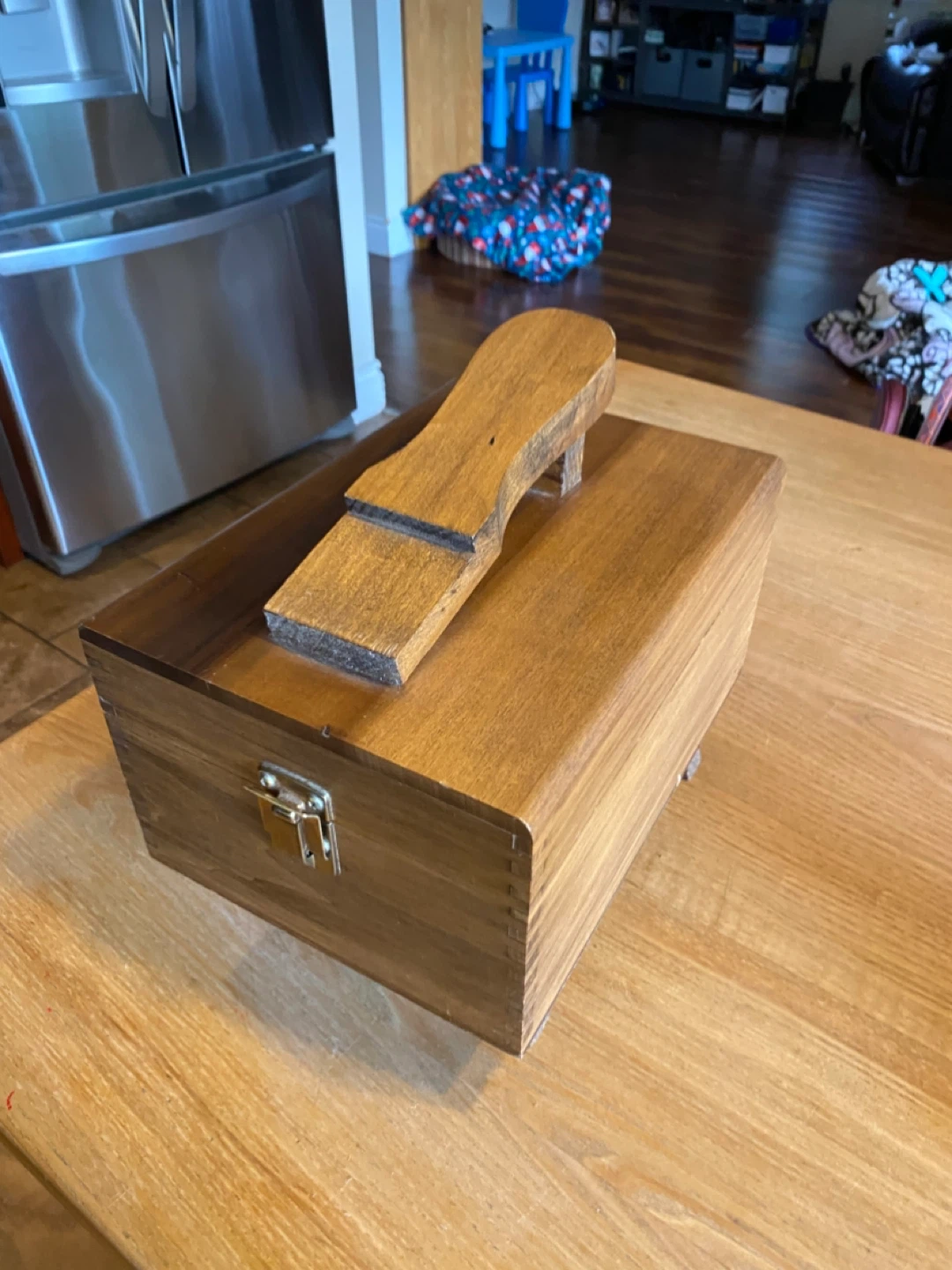 Wooden Shoe Shine Box with Dauber