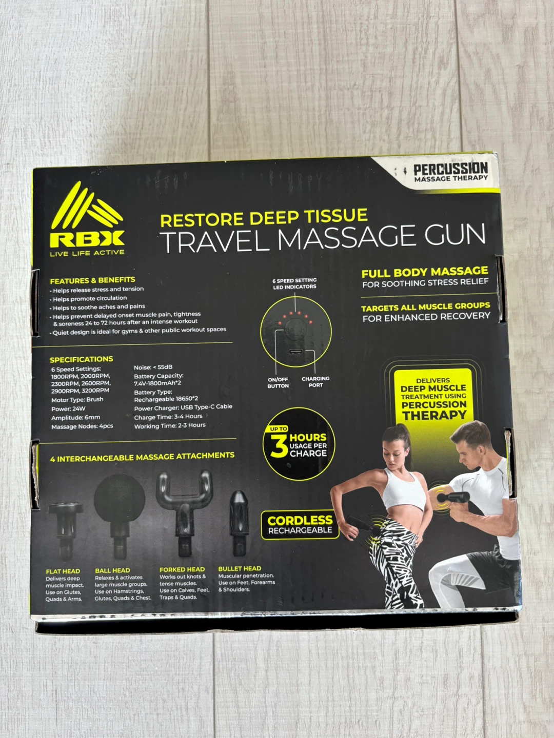 RBX Travel Massage Gun - Deep Tissue Percussion Therapy - photo 2