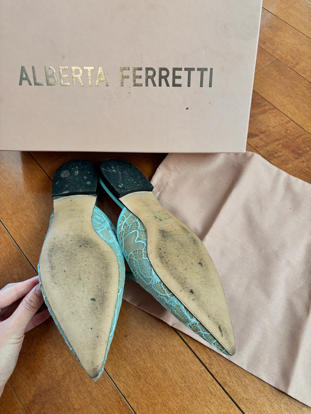 US7 Alberta Ferretti Lace Mules - photo 3