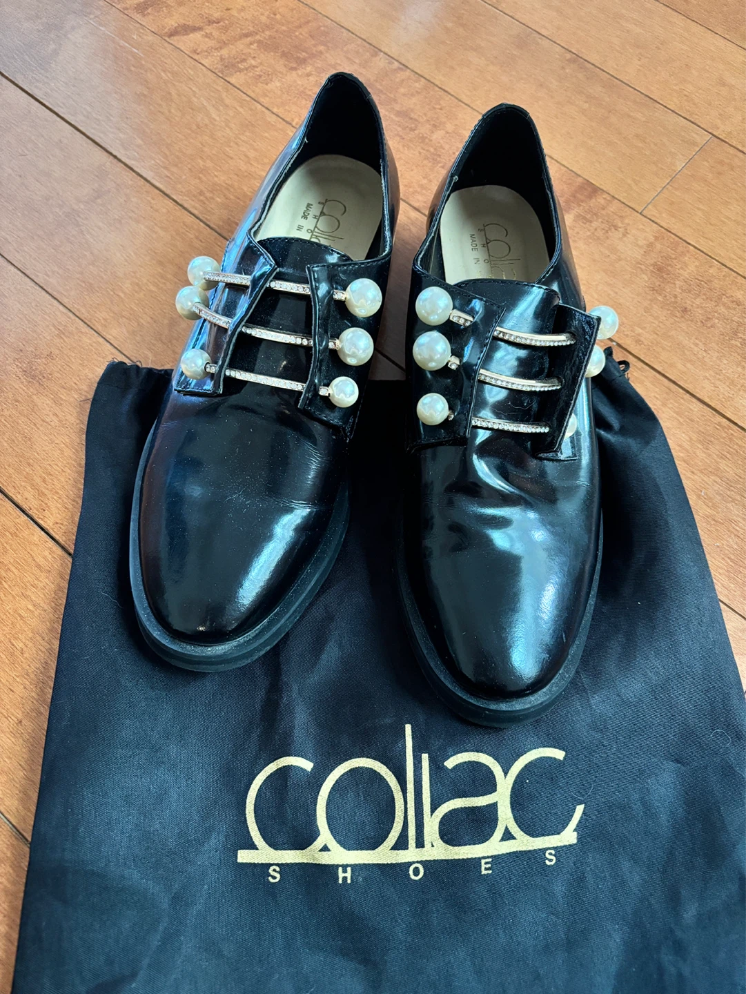 size36 Coliac Shoes Black Patent loafer