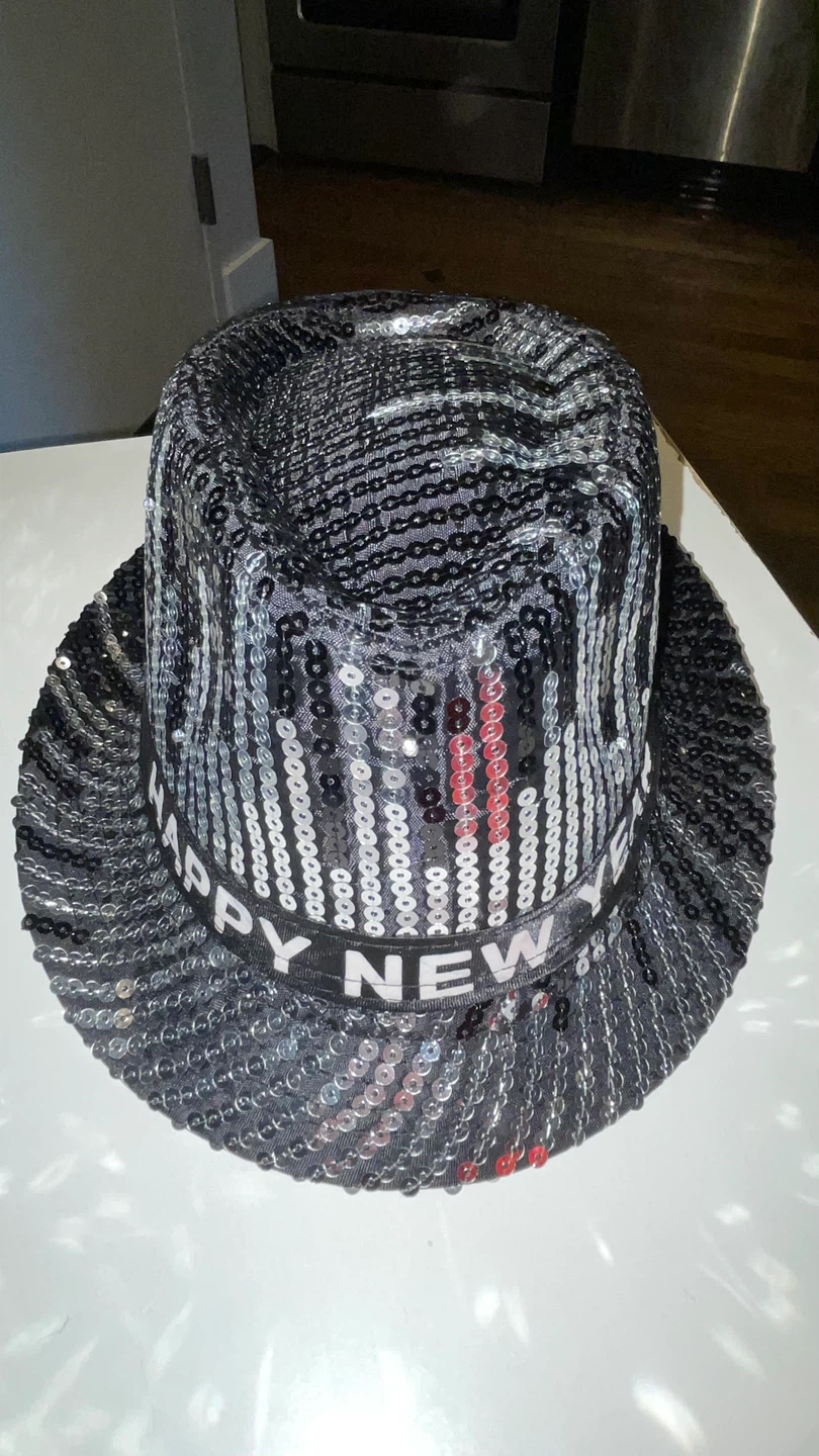 Happy New Year Sequin Fedora Hat - photo 4