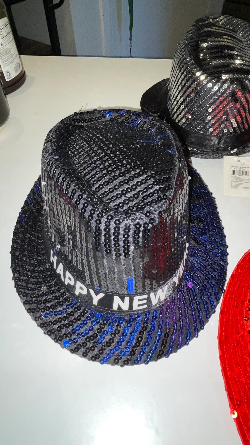 Happy New Year Sequin Fedora Hat - photo 3